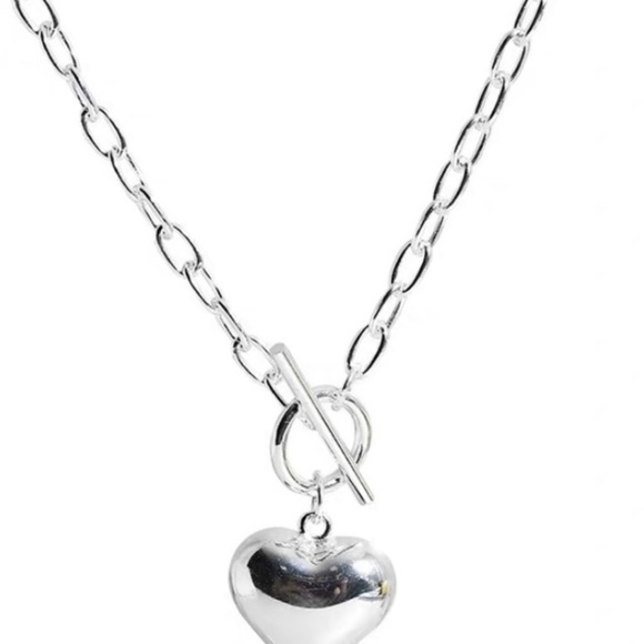 Silver .925 Heart and Chain Necklace - Picture 2 of 6